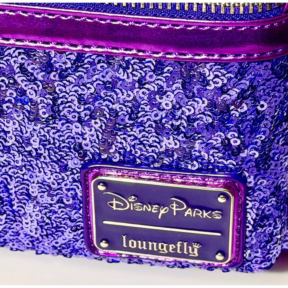 Disney Parks Loungefly Mickey Mouse Purple Potion Sequined Mini Backpack - Picture 5 of 5